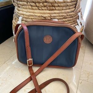 Authentic FENDI Pequin Striped Logo Small Crossbody Bag